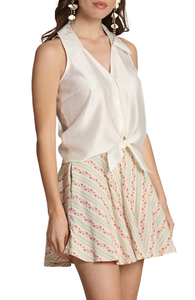 Avec Les Filles Sleeveless Tie Front Top, Alternate, color, Off White
