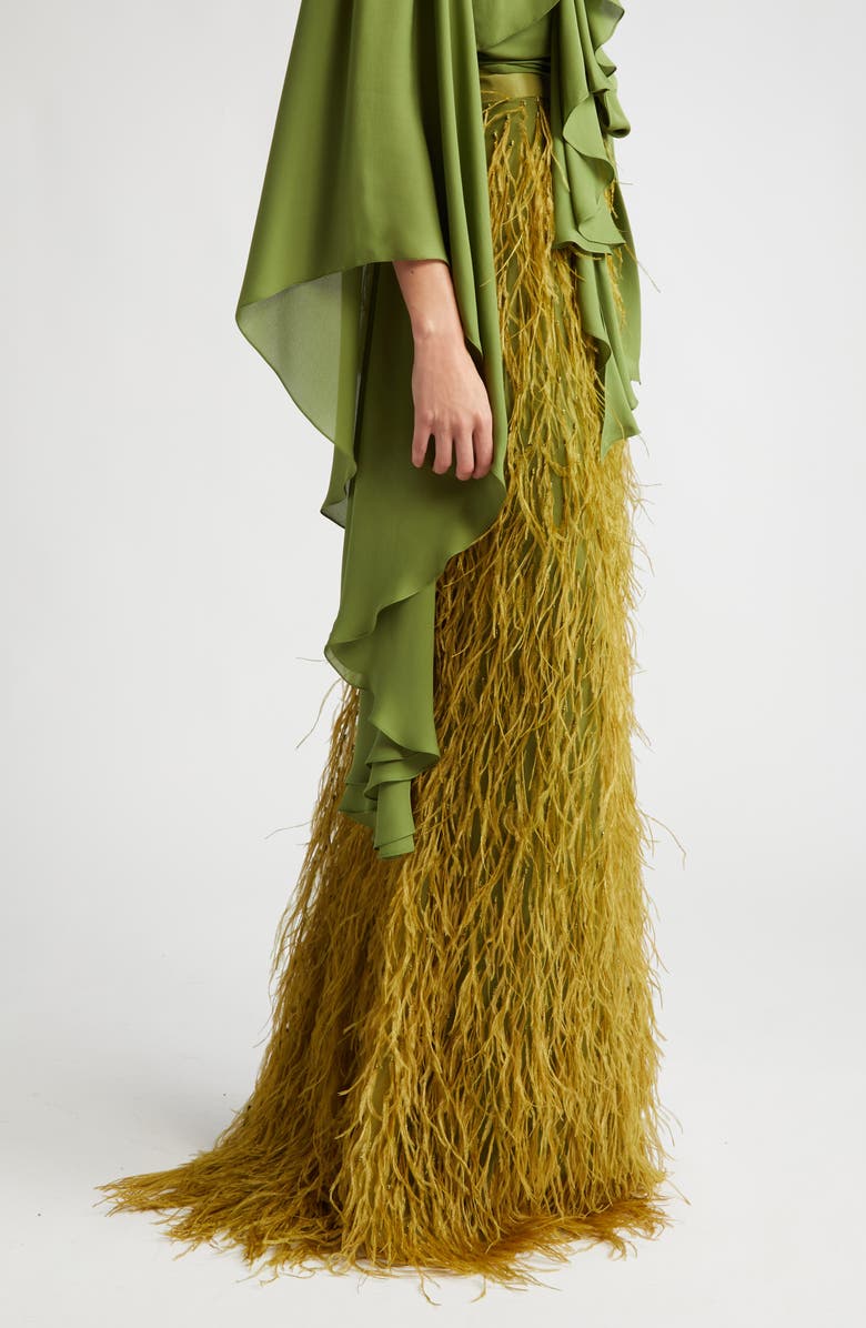 ALIETTE Feather Maxi Skirt, Alternate, color, 