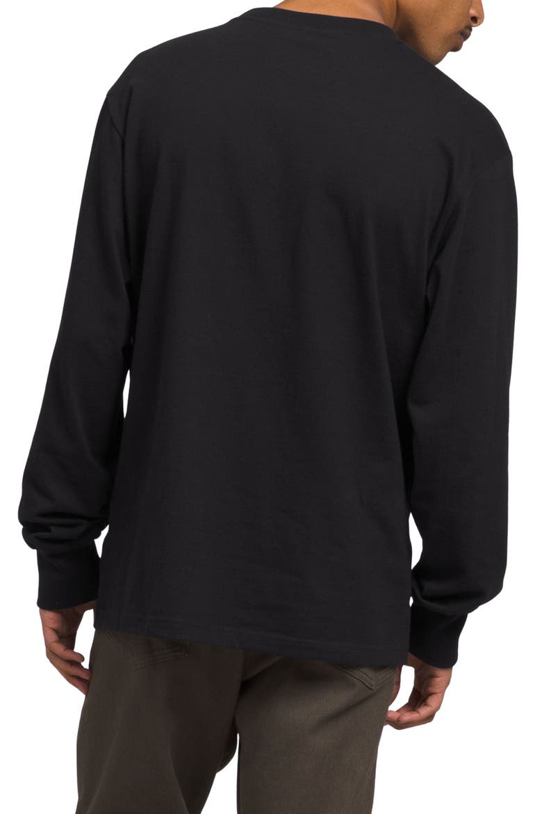 Relaxed Long Sleeve Heavyweight Cotton T-Shirt, Alternate, color, TNF BLACK/ TNF WHITE
