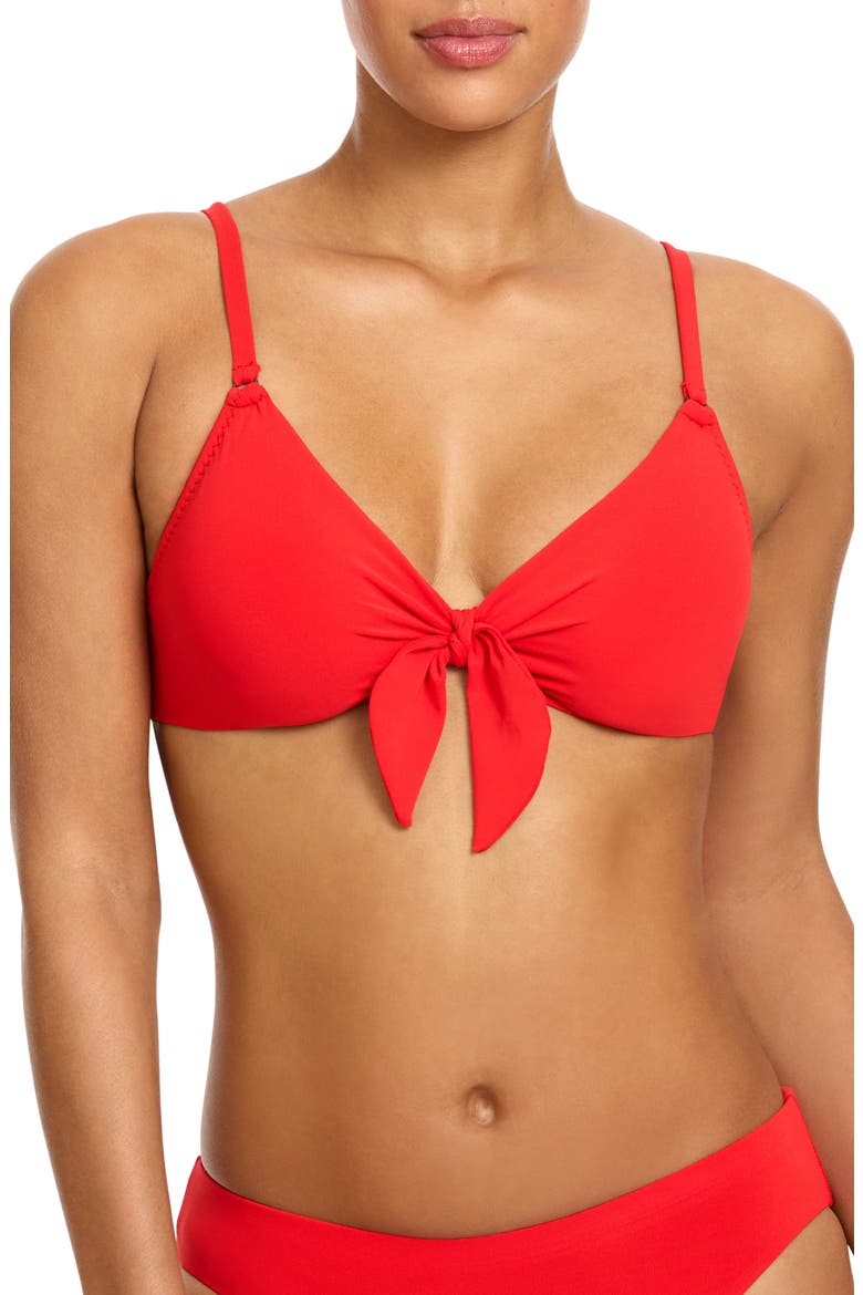 Ava Underwire Triangle Bikini Top, Main, color, FIERY RED