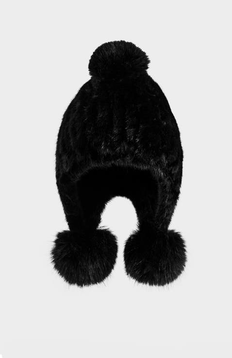 Pia Knit Faux Fur Hat