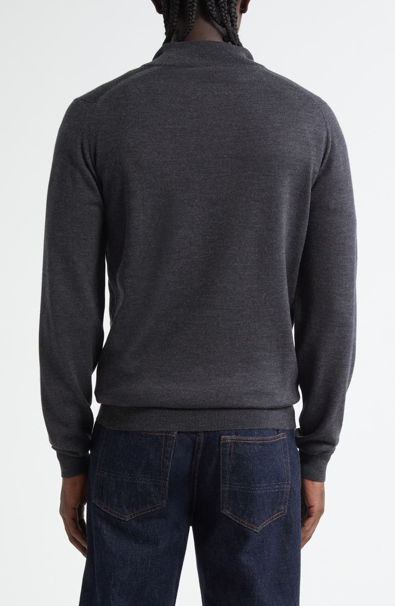 John Smedley 'Tapton' Quarter Zip Merino Wool Sweater, Alternate, color, Charcoal