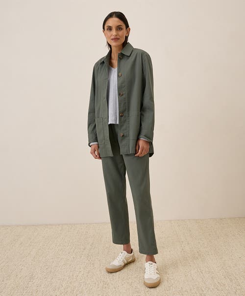 Pact Organic Cotton Daily Twill Oversized Lightweight Jacket In Castor Grey