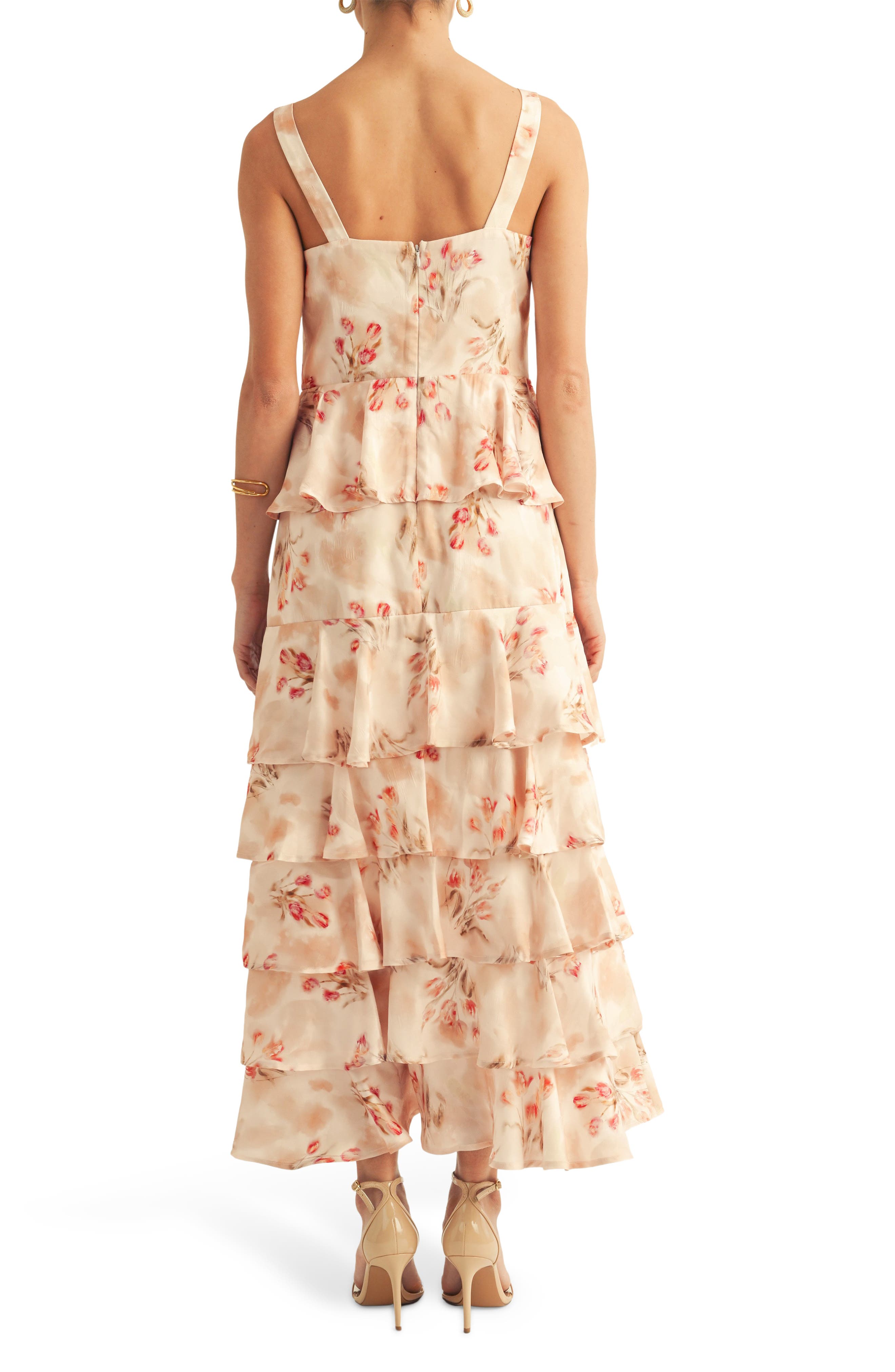 Blossom Print Sleeveless Tiered Gown - image 2