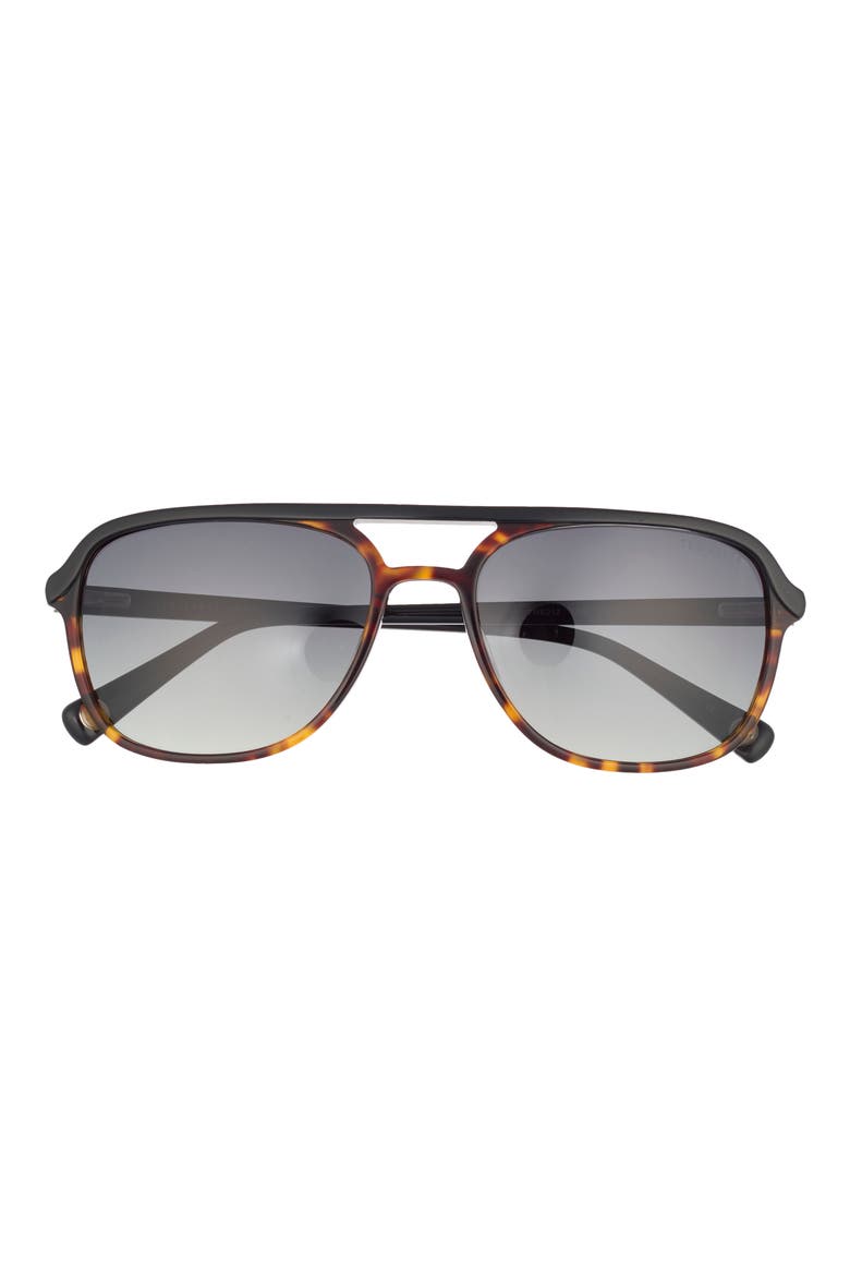 58mm Polarized Navigator Sunglasses, Main, color, TORTOISE/ BLACK