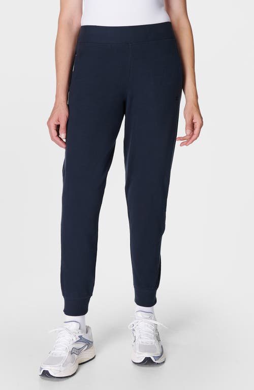 Sweaty Betty Luxe Fleece Joggers in Navy Blue 