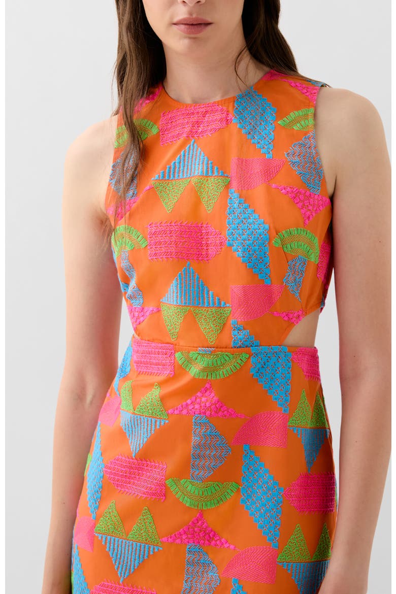 Emb Color Dress, Alternate, color, Orange