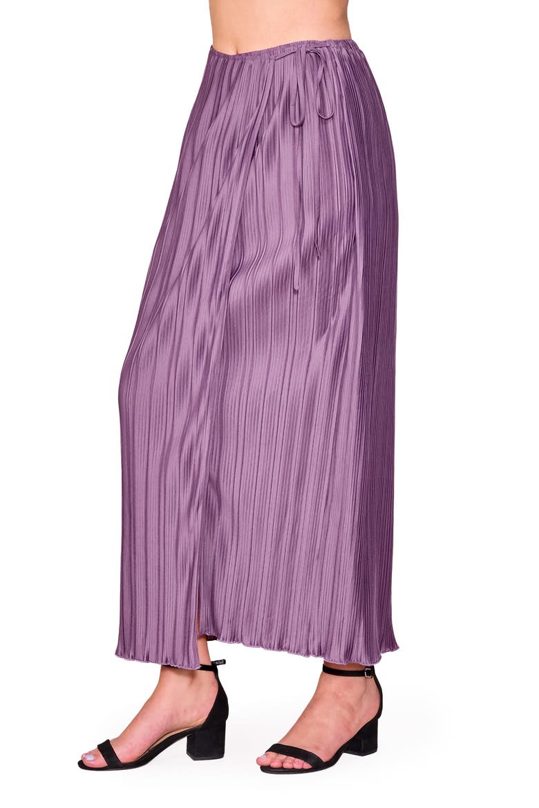 Pleat Side Tie Knit Maxi Skirt, Alternate, color, PLUM