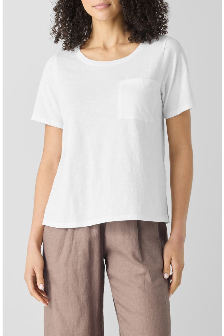 Crewneck Pocket Organic Cotton T-Shirt, Main, color, WHITE