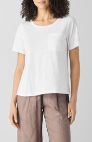 Eileen Fisher Crewneck Pocket Organic Cotton T-Shirt