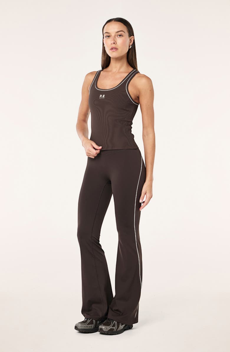 P.E Nation Preview Piping Leggings, Alternate, color, Coffee