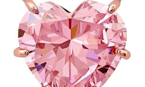 Crislu Pink Cubic Zirconia Heart Pendant Necklace In Pink