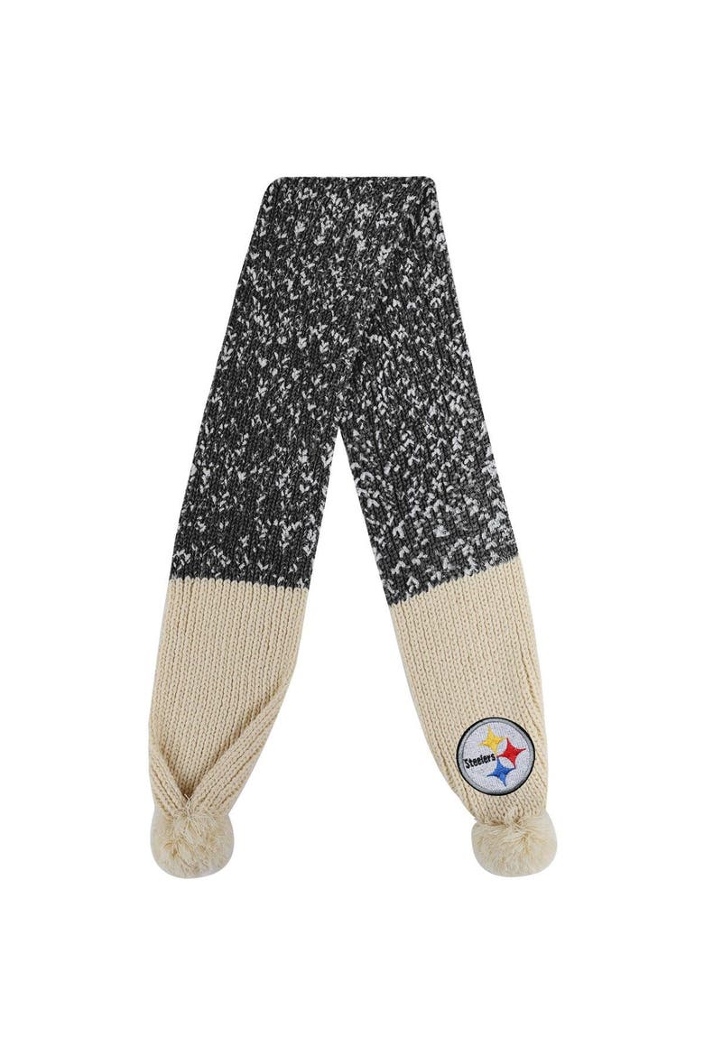 Pittsburgh Steelers Confetti Scarf with Pom, Alternate, color, Black