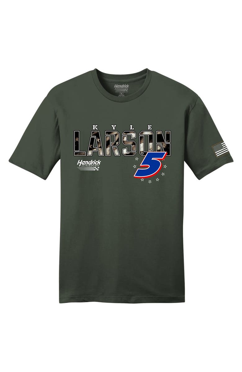 HENDRICK MOTORSPORTS TEAM COLLECTION Men's Hendrick Motorsports Team Collection  Green Kyle Larson  Military T-Shirt, Alternate, color, 