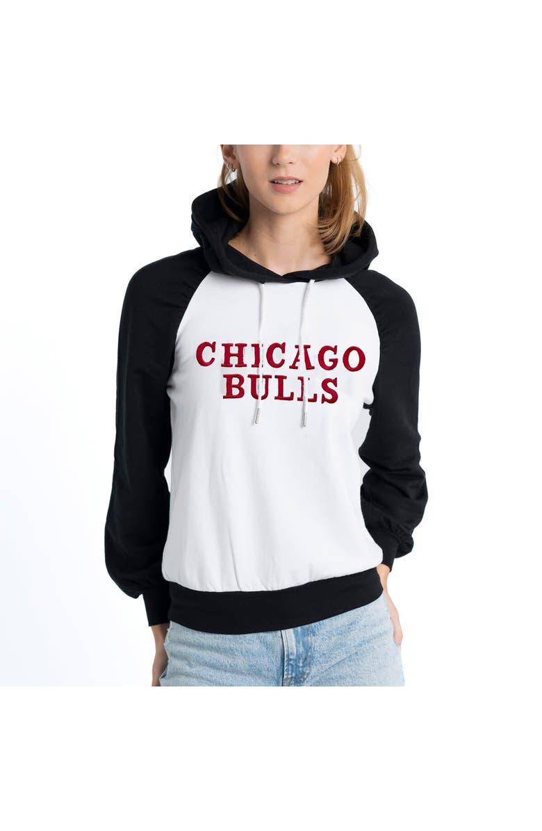 LUSSO Women's Lusso White Chicago Bulls Marlowe Tri-Blend Raglan Pullover Hoodie, Main, color, White