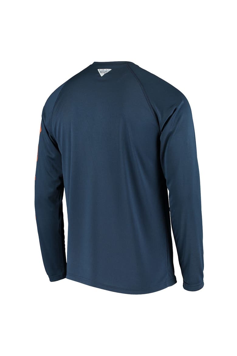 Men's Columbia PFG Navy Auburn Tigers Terminal Tackle Omni-Shade Long Sleeve T-Shirt, Alternate, color, Navy