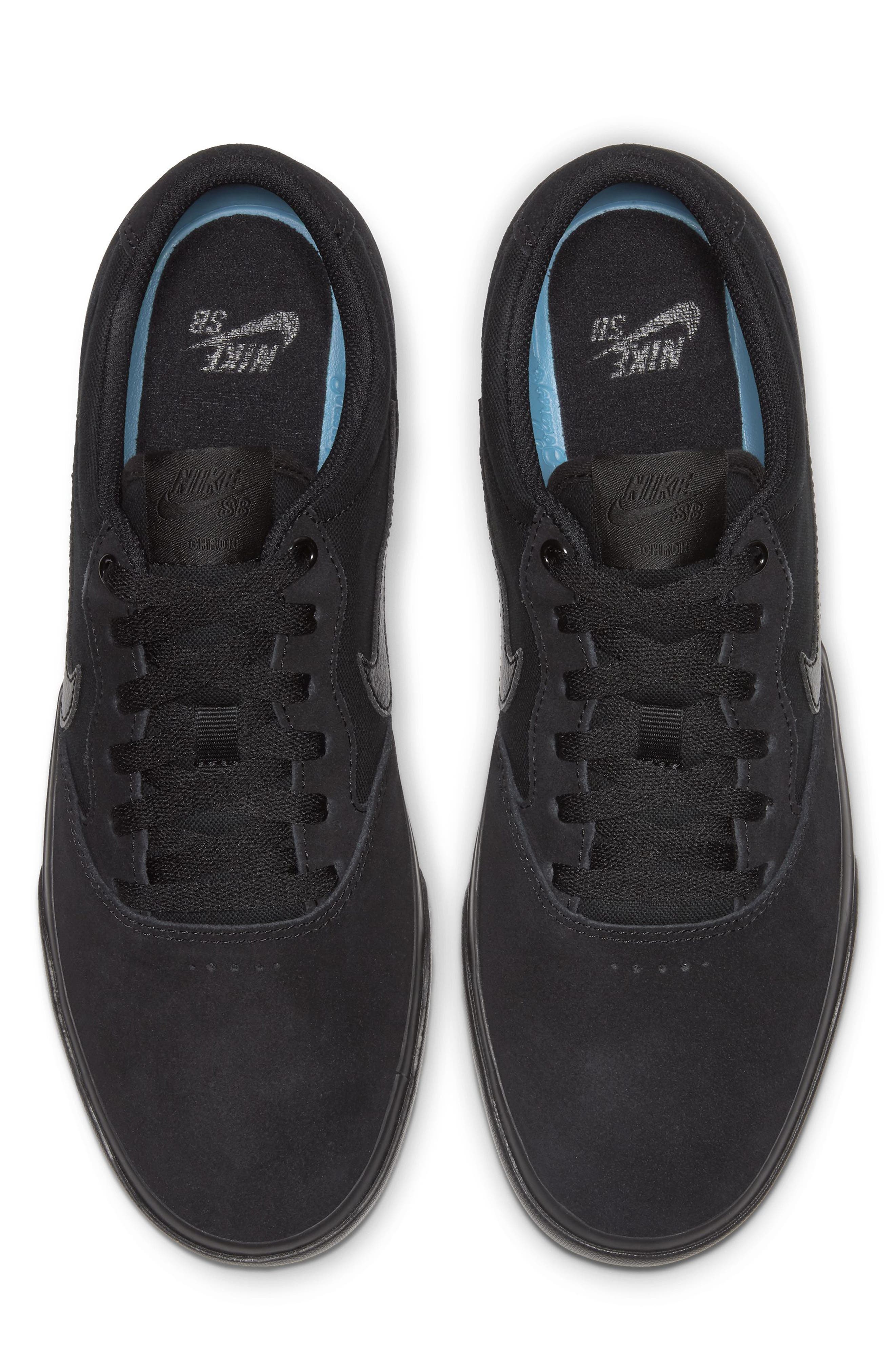 SB Chron Solarsoft Skateboarding Sneaker, Alternate, color, BLACK/ BLACK/ BLACK