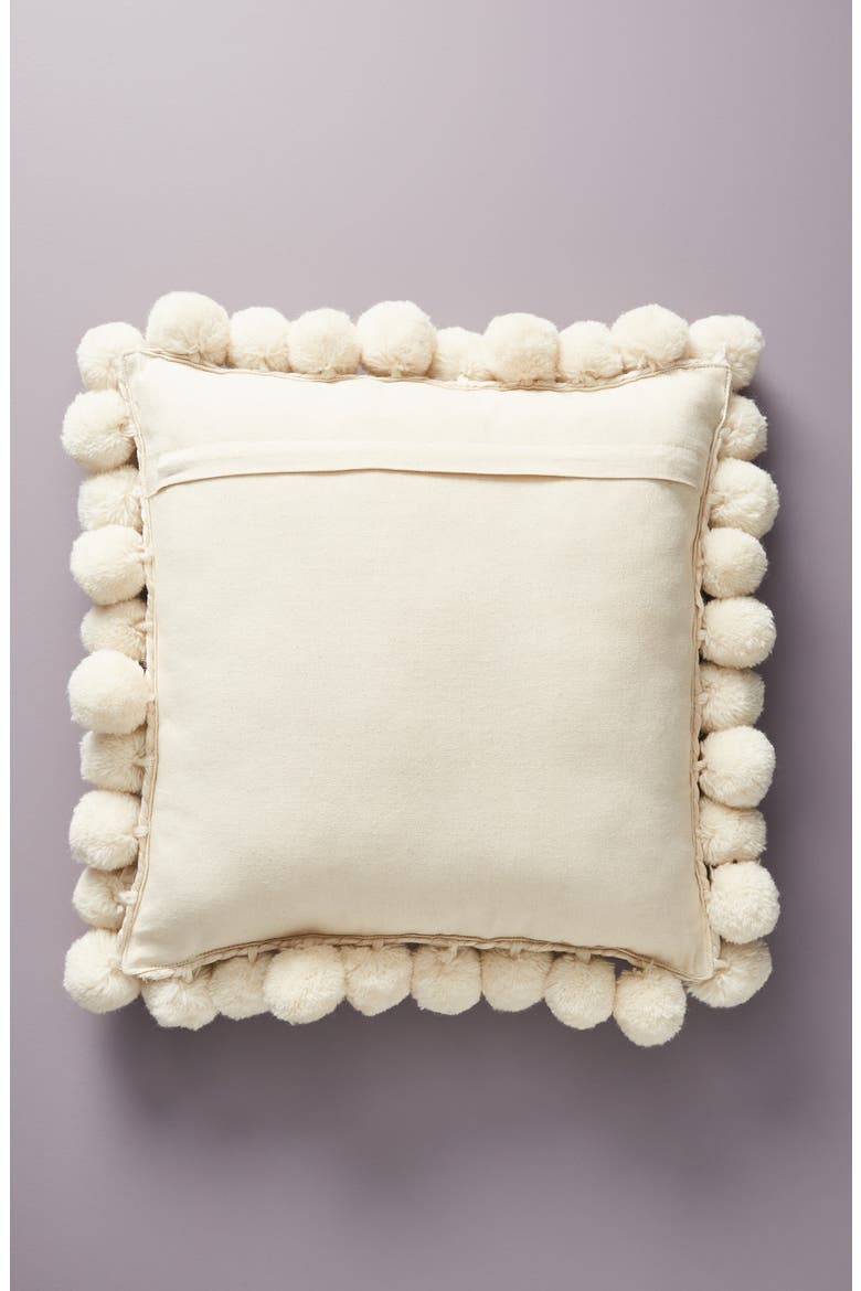 Anthropologie Pompom Jute Accent Pillow, Alternate, color, IVORY