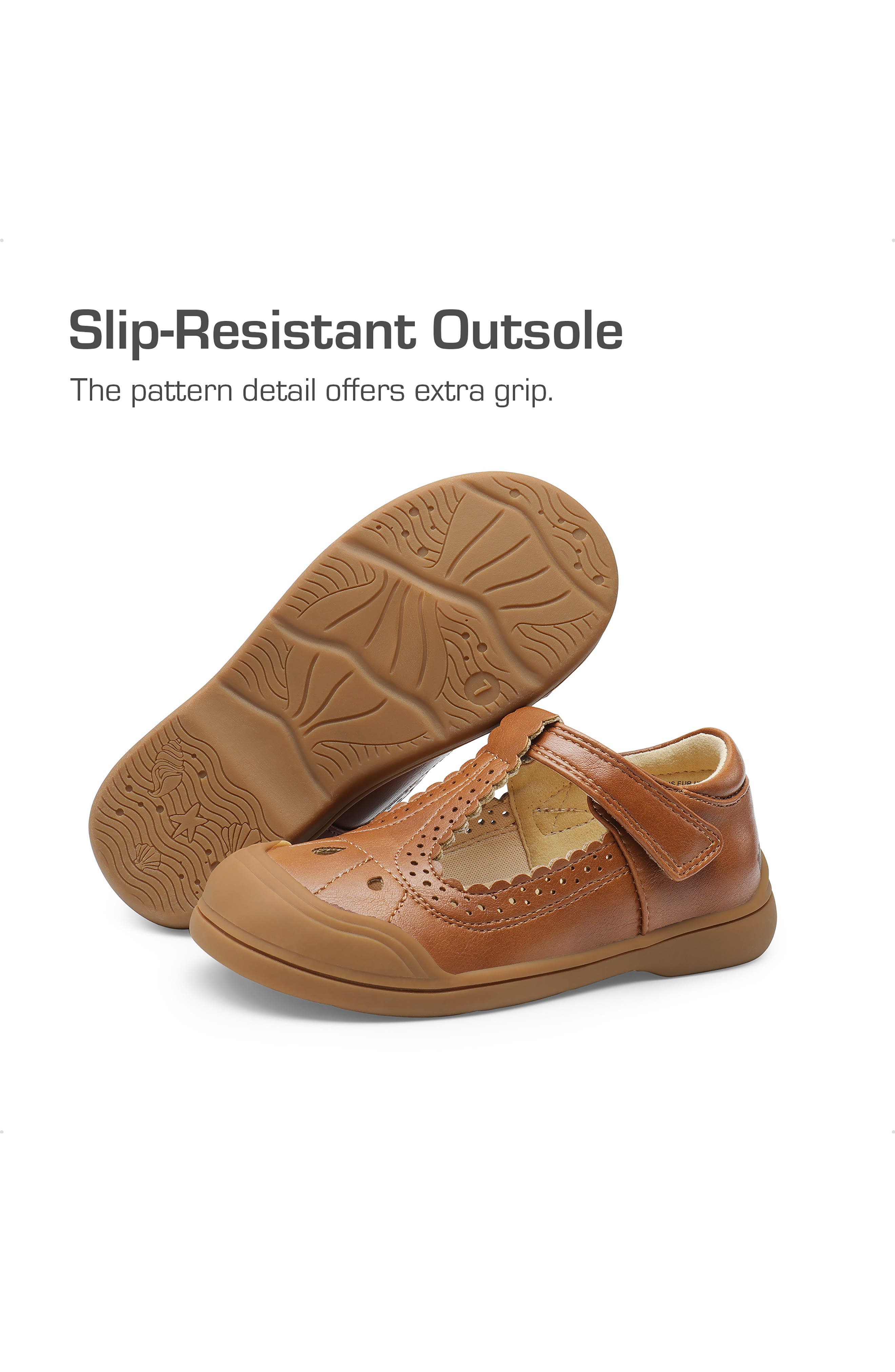 DREAM PAIRS Kids' T-Strap Flat, Alternate, color, Brown