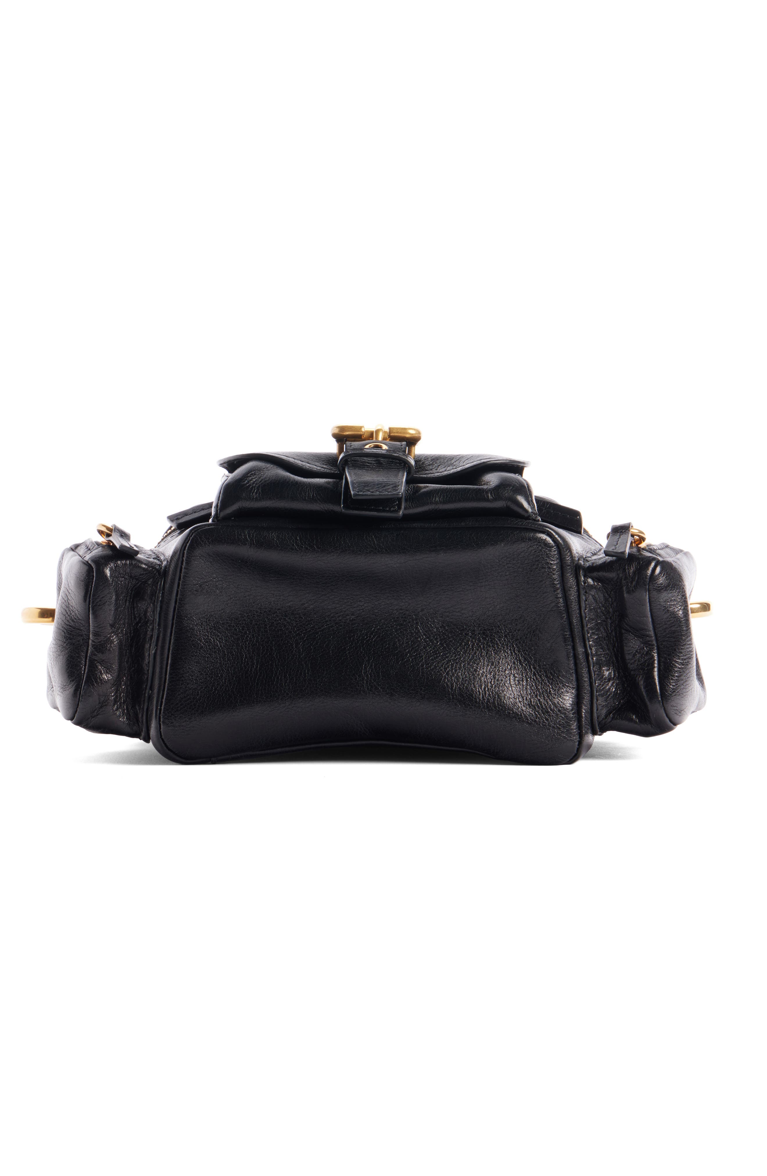 Chloé Small Camera Leather Top Handle Bag, Alternate, color, Black