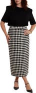 ELOQUII Houndstooth Column Maxi Skirt