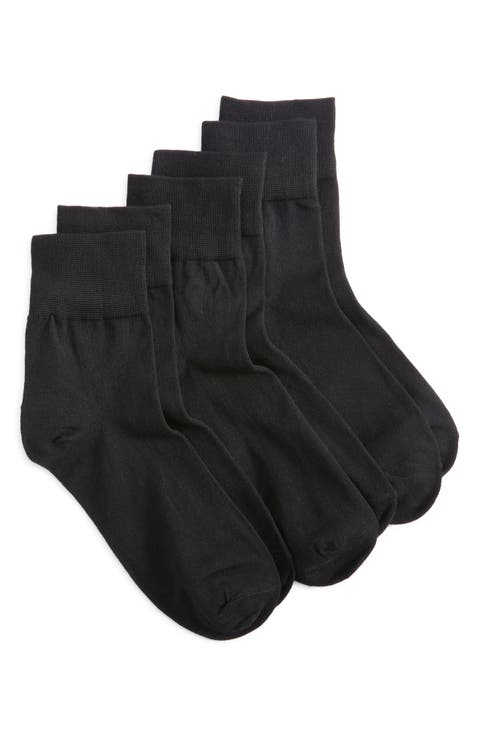 3-Pack Finely Knit Cotton Blend Trouser Socks
