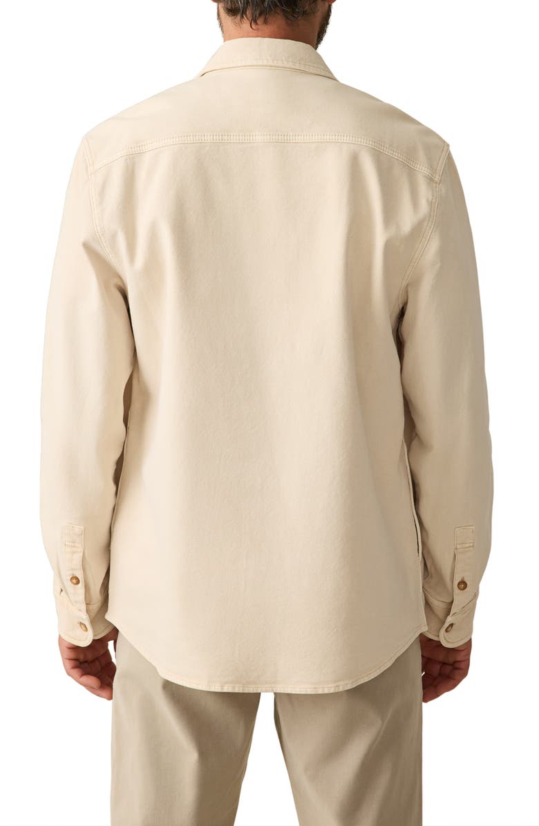 Faherty Sunwashed Stretch Canvas Button-Up Shirt Jacket, Alternate, color, Sea Salt