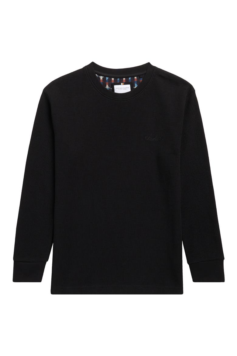 Kids' Thermal Long Sleeve Top, Main, color, BLACK