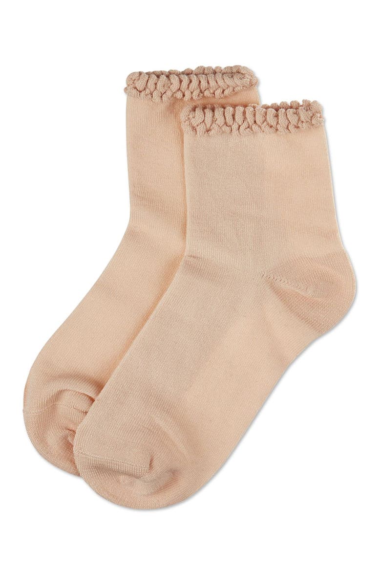 Bubble Stitch Welt Anklet Socks, Alternate, color, Oatmeal