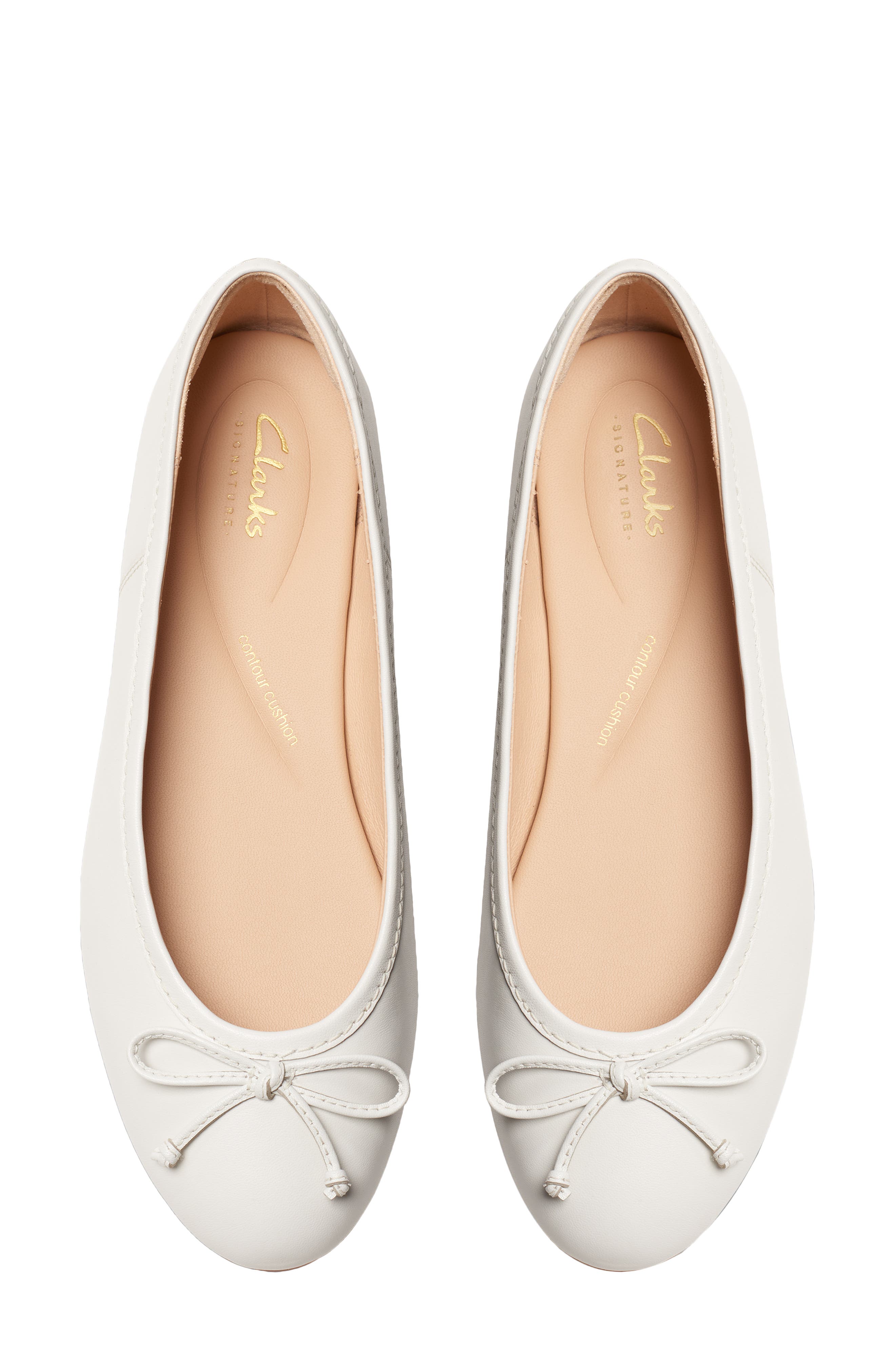 Clarks<sup>®</sup> Fawna Lily Ballet Flat, Alternate, color, White Leather