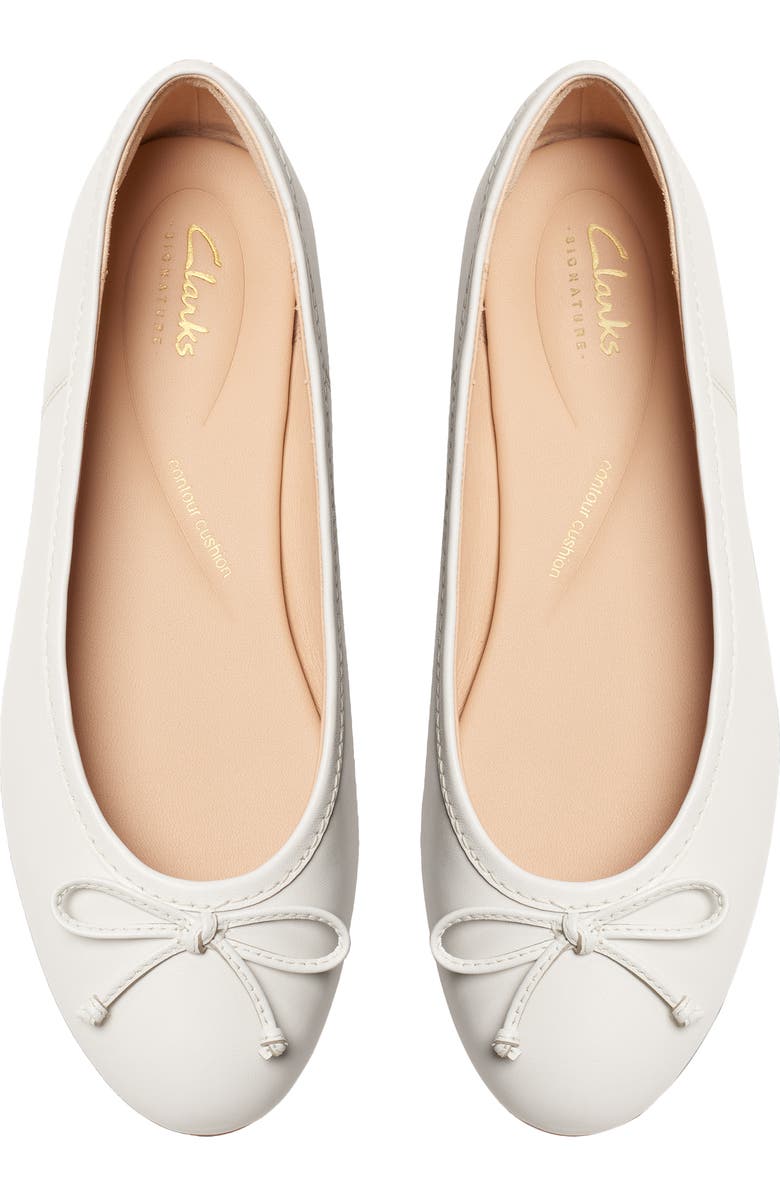 Clarks<sup>®</sup> Fawna Lily Ballet Flat, Alternate, color, White Leather