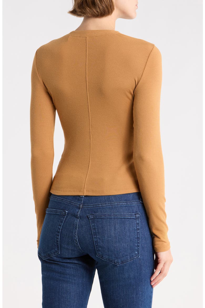 The Rib Henley Top, Alternate, color, LIGHT CAMEL