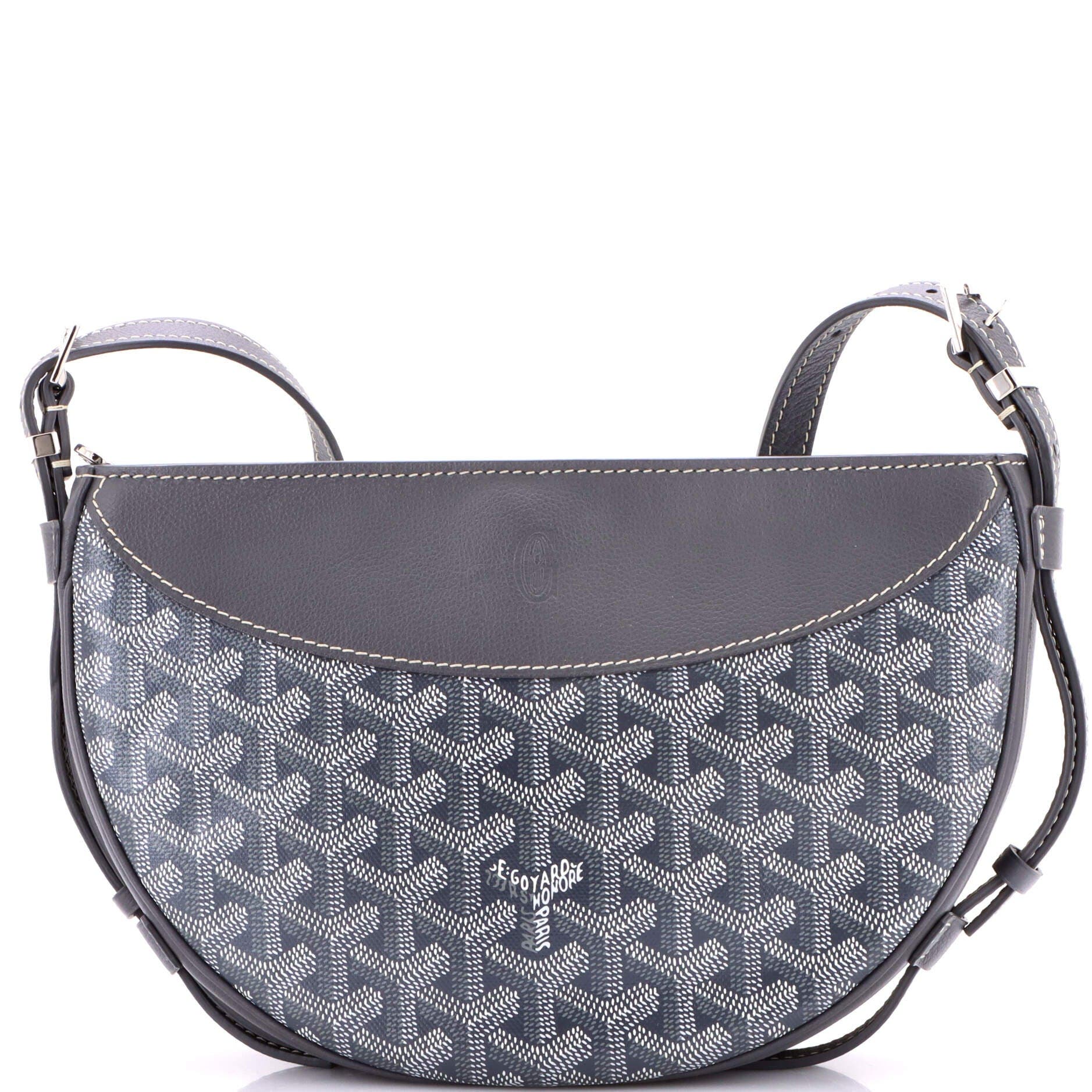 Pre-Owned Goyard Hirondelle Shoulder Bag Coated Canvas and Leather, Main, color, Gray