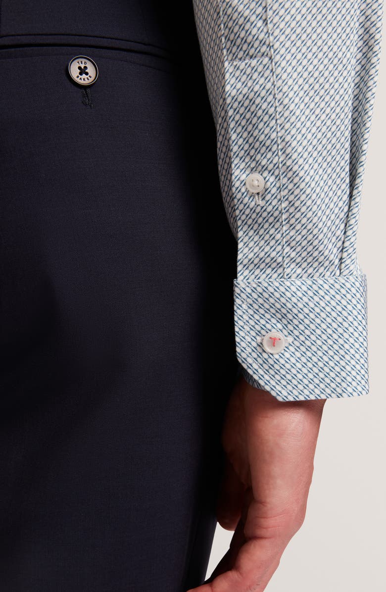 Ted Baker Olweno Slim Fit Microprint Stretch Cotton Button-Up Shirt, Alternate, color, 