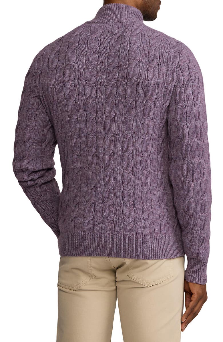 Ralph Lauren Purple Label Cashmere Cable Stitch Half Button Pullover, Alternate, color,