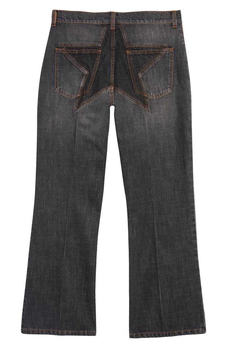 Palm Angels Star Inset Flare Jeans, Alternate, color,