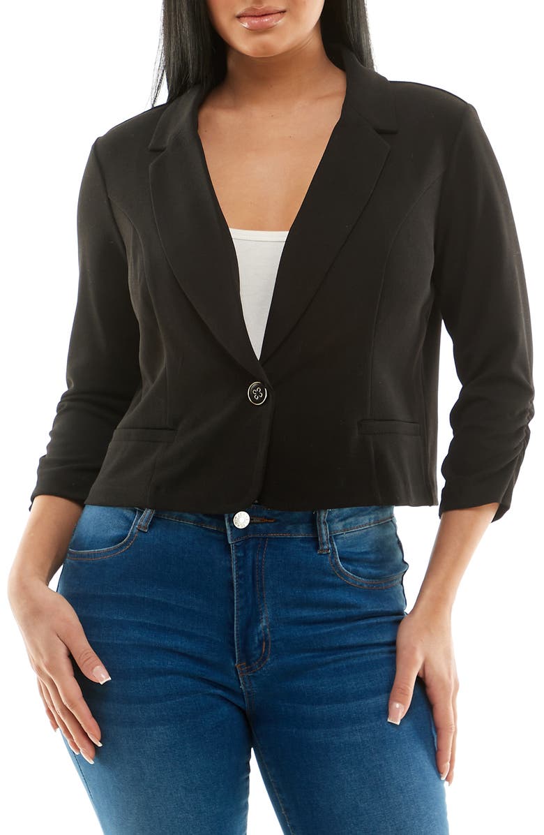 Nina Leonard Cropped Blazer, Main, color,