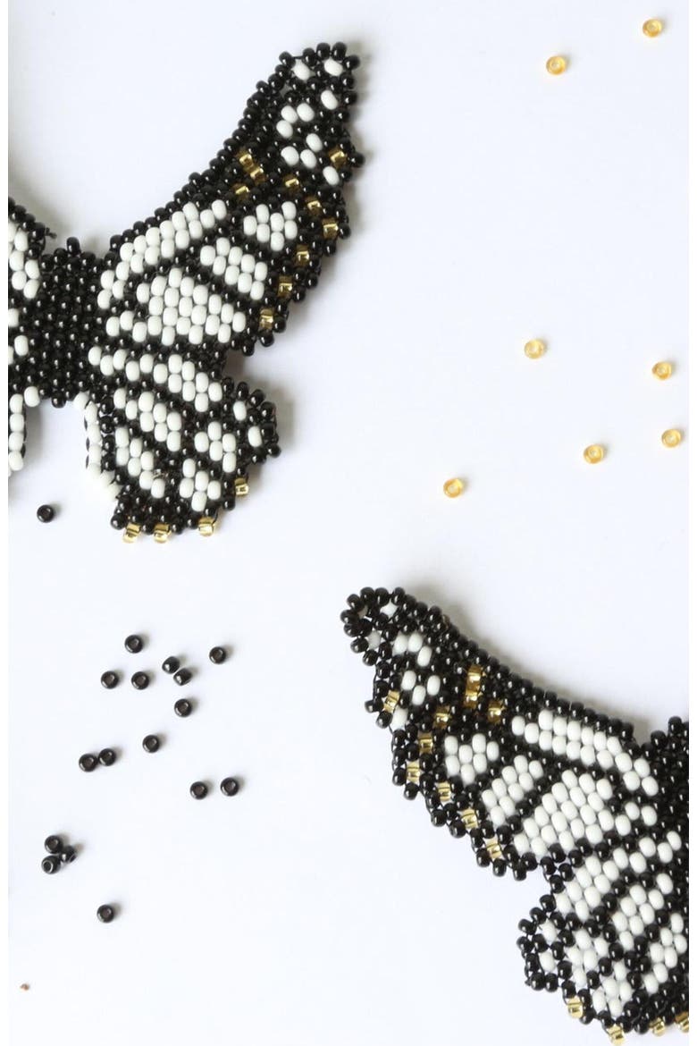 Butterfly White Embera Earrings, Alternate, color, White