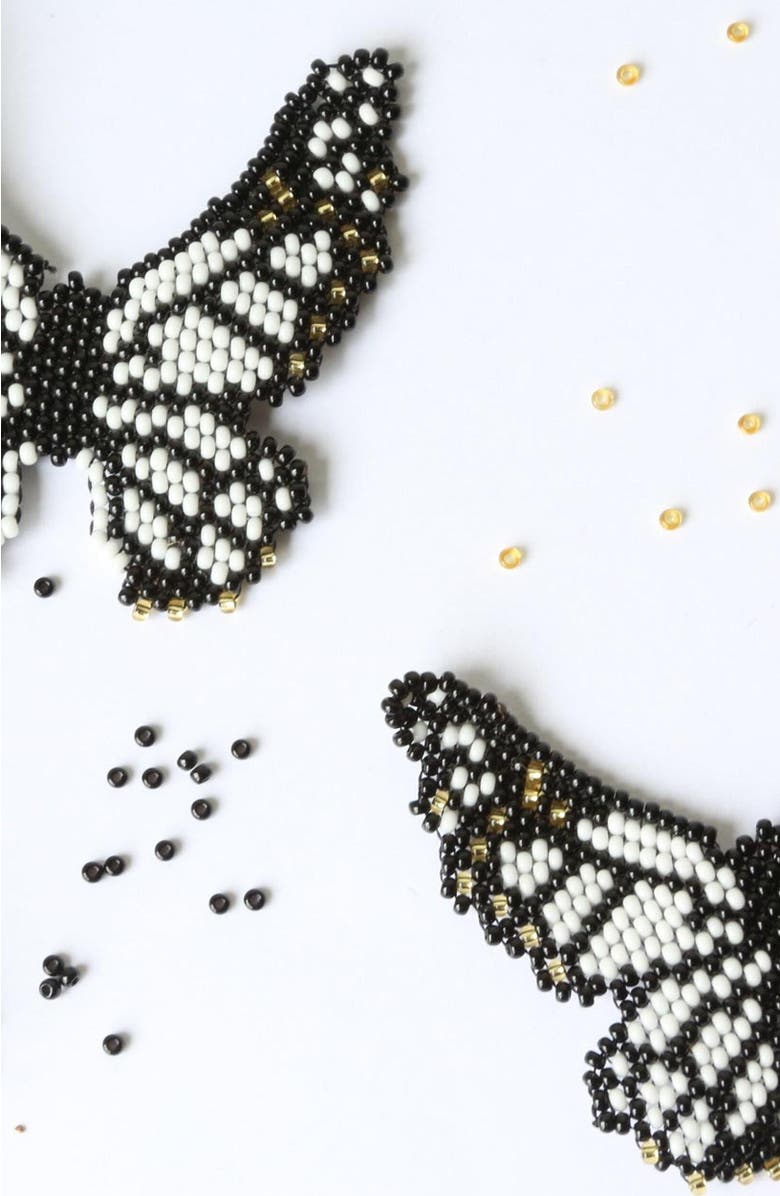 Fosterie Butterfly White Embera Earrings, Alternate, color, White