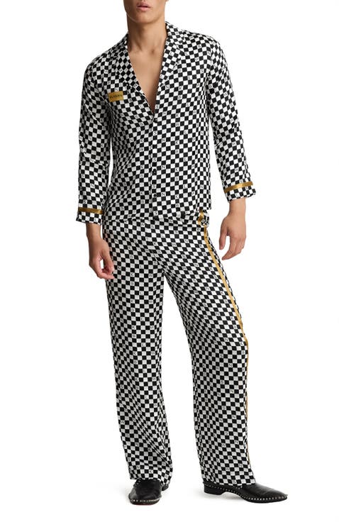 Checkerboard Unisex Long Pajama Set