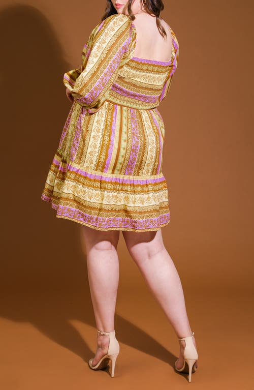 Flying Tomato Printed Long Sleeve Minidress