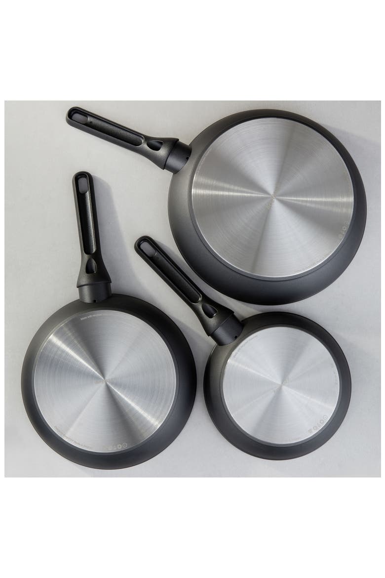 DiNA Helix 3-Piece Fry Pans, Alternate, color, BLACK