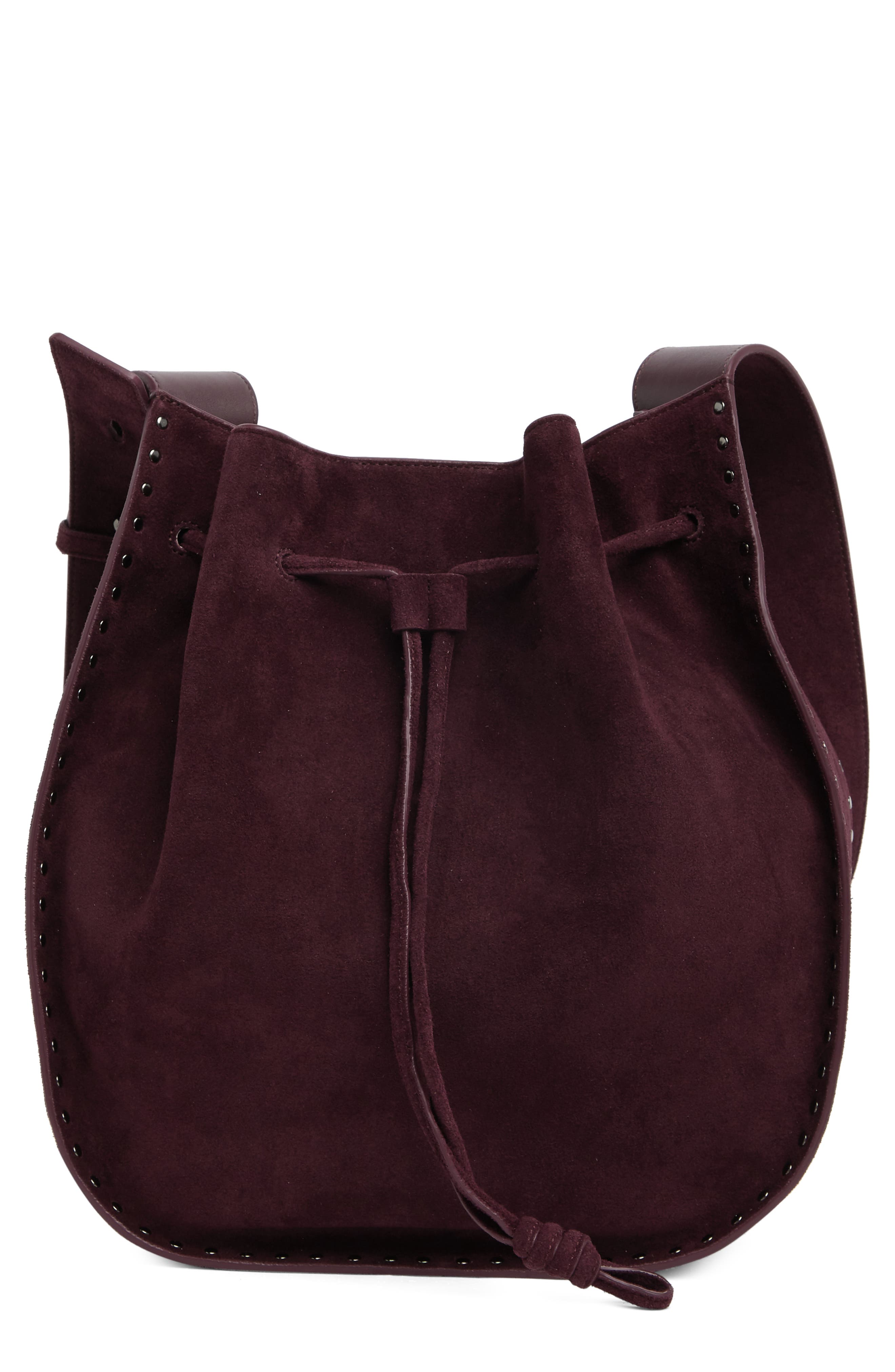 Rebecca Minkoff Nanine Leather Drawstring Shoulder Bag, Main, color, 