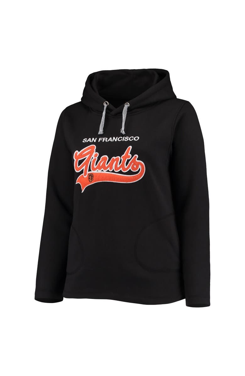 SOFT AS A GRAPE Women's Soft as a Grape Black San Francisco Giants Plus Size Side Split Pullover Hoodie, Alternate, color, Black