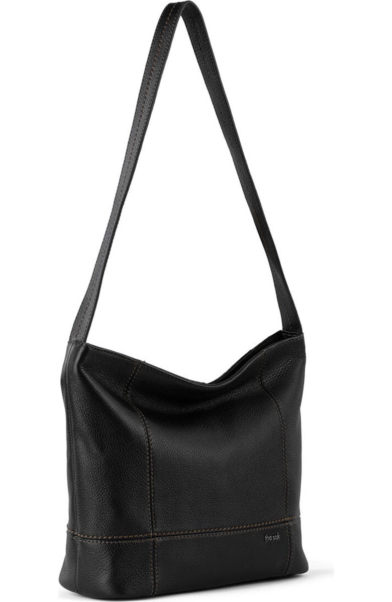 The Sak Leather Hobo Bag, Alternate, color, Black/ Black
