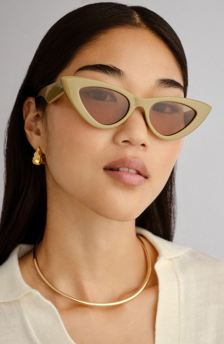 Le Specs Hypnosis Cat Eye Sunglasses, Alternate, color, Biscotti / Light Brown Mono