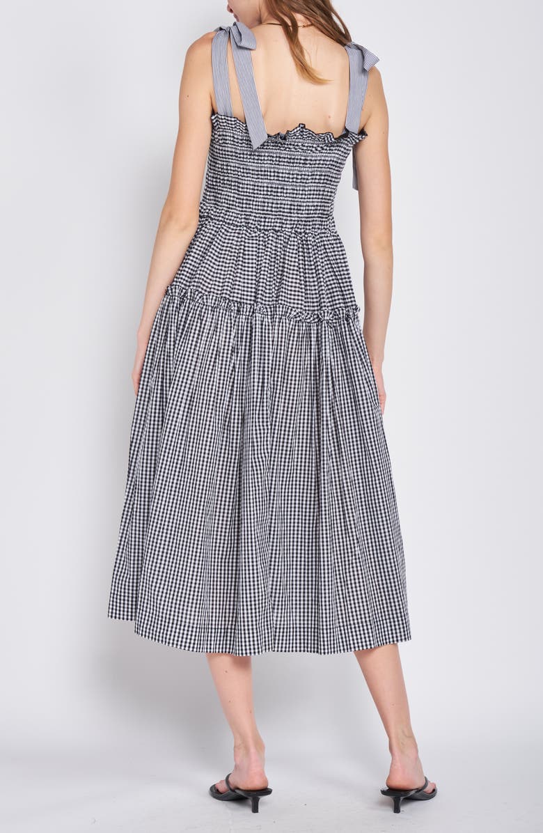 En Saison Gingham Smock Bodice Cotton Sundress, Alternate, color,