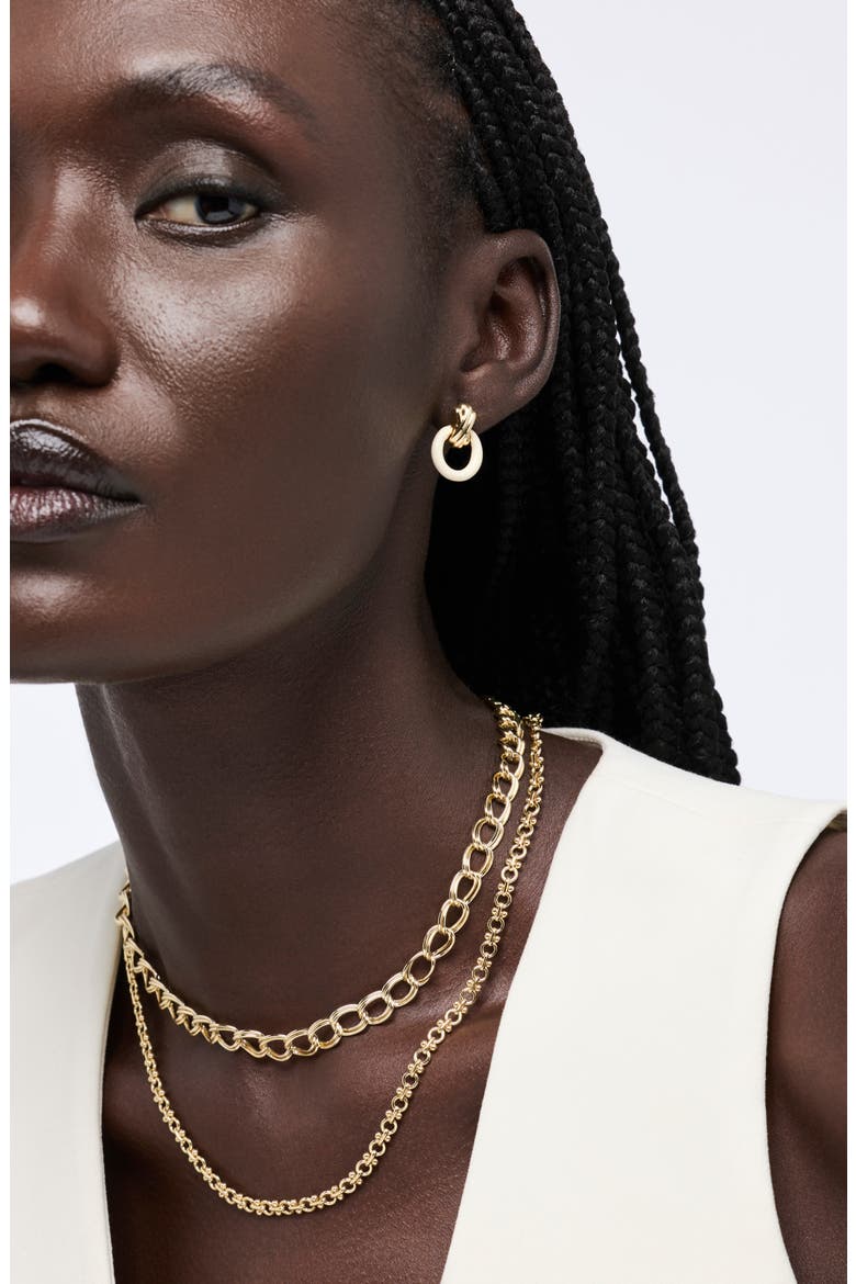 Remi Stud Drop Earrings, Alternate, color, GOLD / WHITE