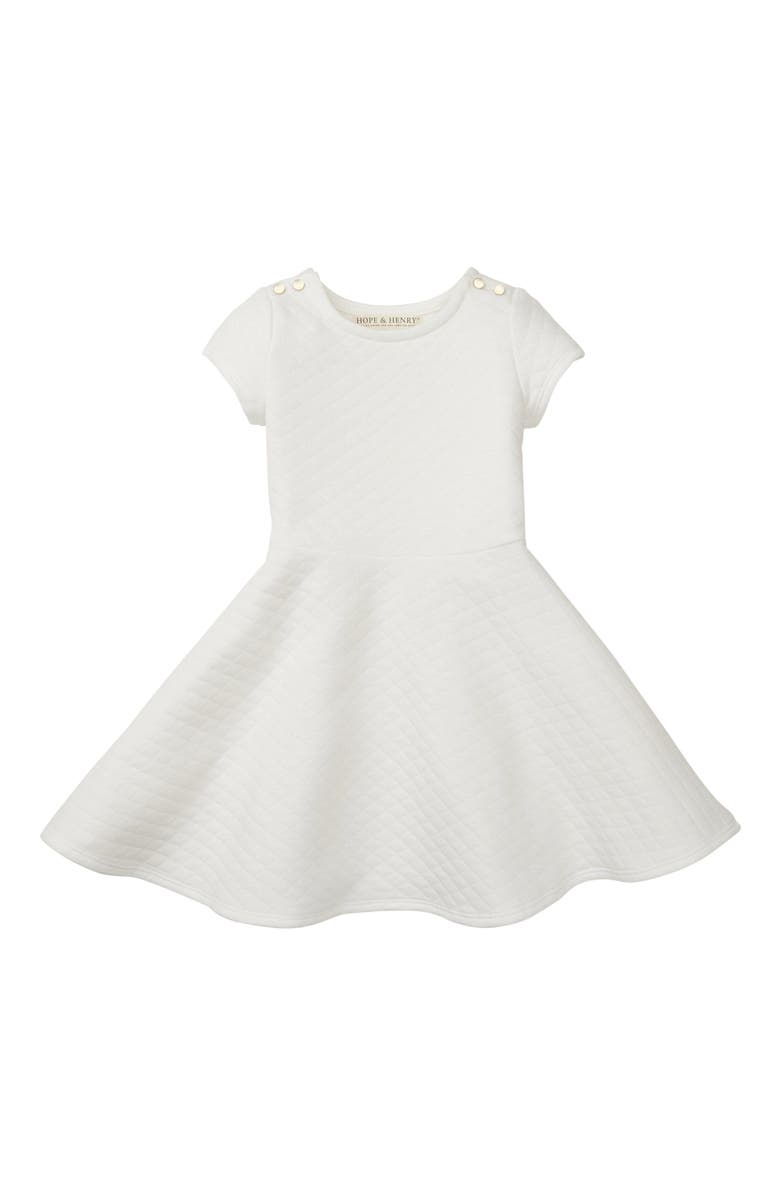 Hope & Henry Girls' Quilted Matelasse Dress, Toddler, Main, color,