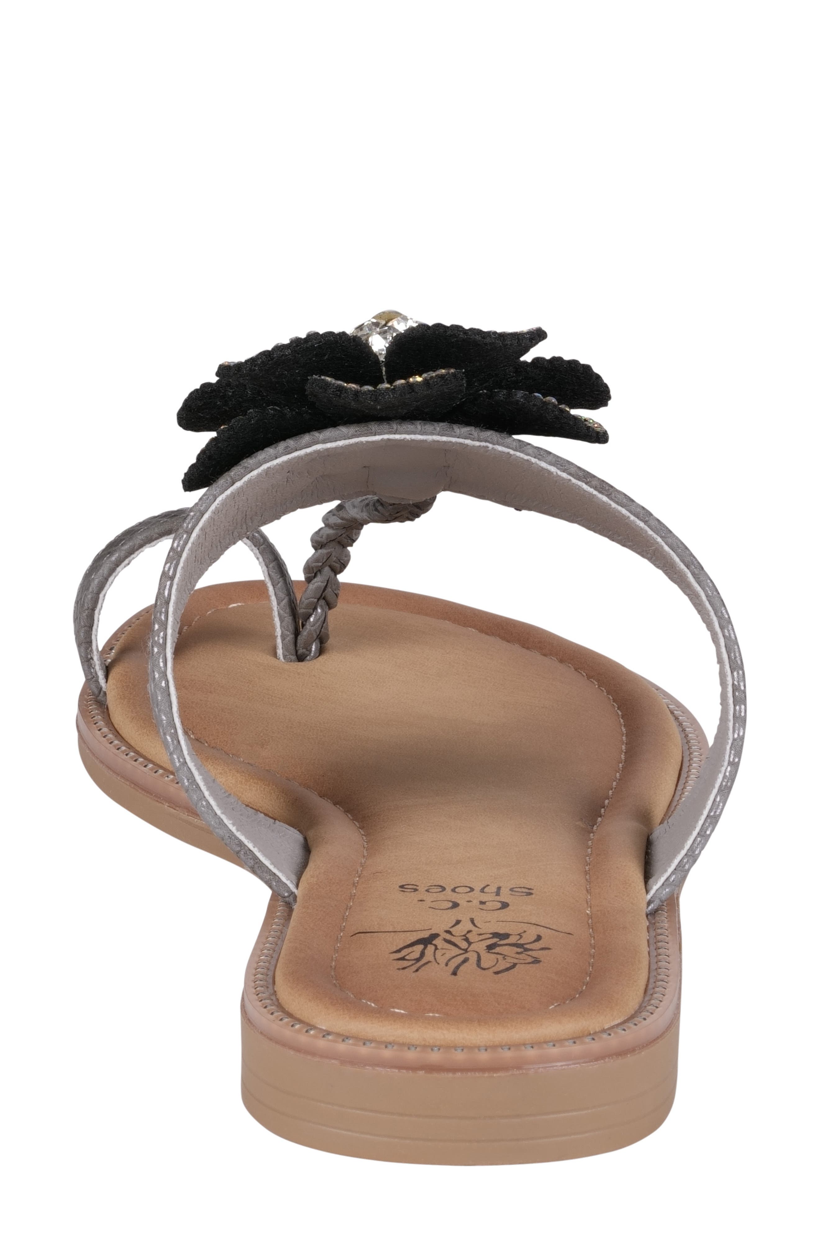 GOOD CHOICE NEW YORK Blossom Floral Sandal, Alternate, color, Black